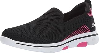 Skechers Go Walk 5 Prized Women’s Trainers, Black/Pink, medium.