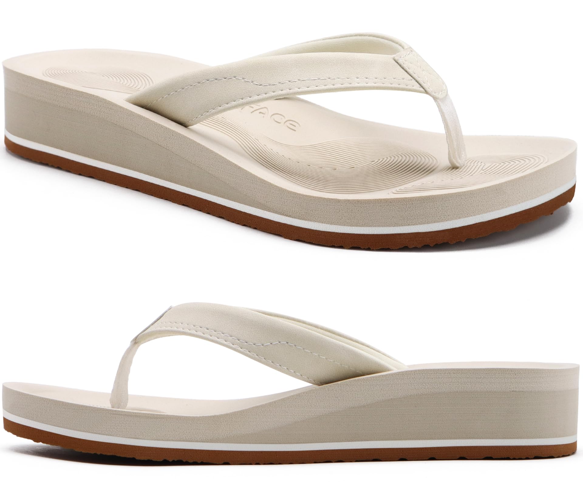 COFACE Women Flip Flops Fashion Wedge Thong Sandals