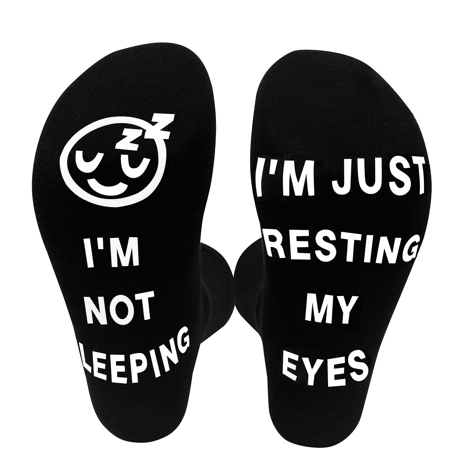 ZoomPlay Funny Socks Novelty Socks Gift for Men, I'M NOT SLEEPING I'M JUST RESTI
