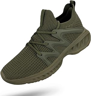 Pujcs Zapatillas de correr para hombre, para caminar, correr, entrenamiento, fitness, ligero, transpirable, con cordones, para gimnasio, atlético, tenis para hombre, 7 ~ 12.5 M, forro polar verde con licencia oficial de star wars silent one crew., 44.5 EU