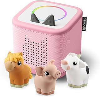 Toniebox 2 My First Farm Bundle for Kids 1+ with Soft and Squeezable Cow, Horse, and Pig - Cloud Pink