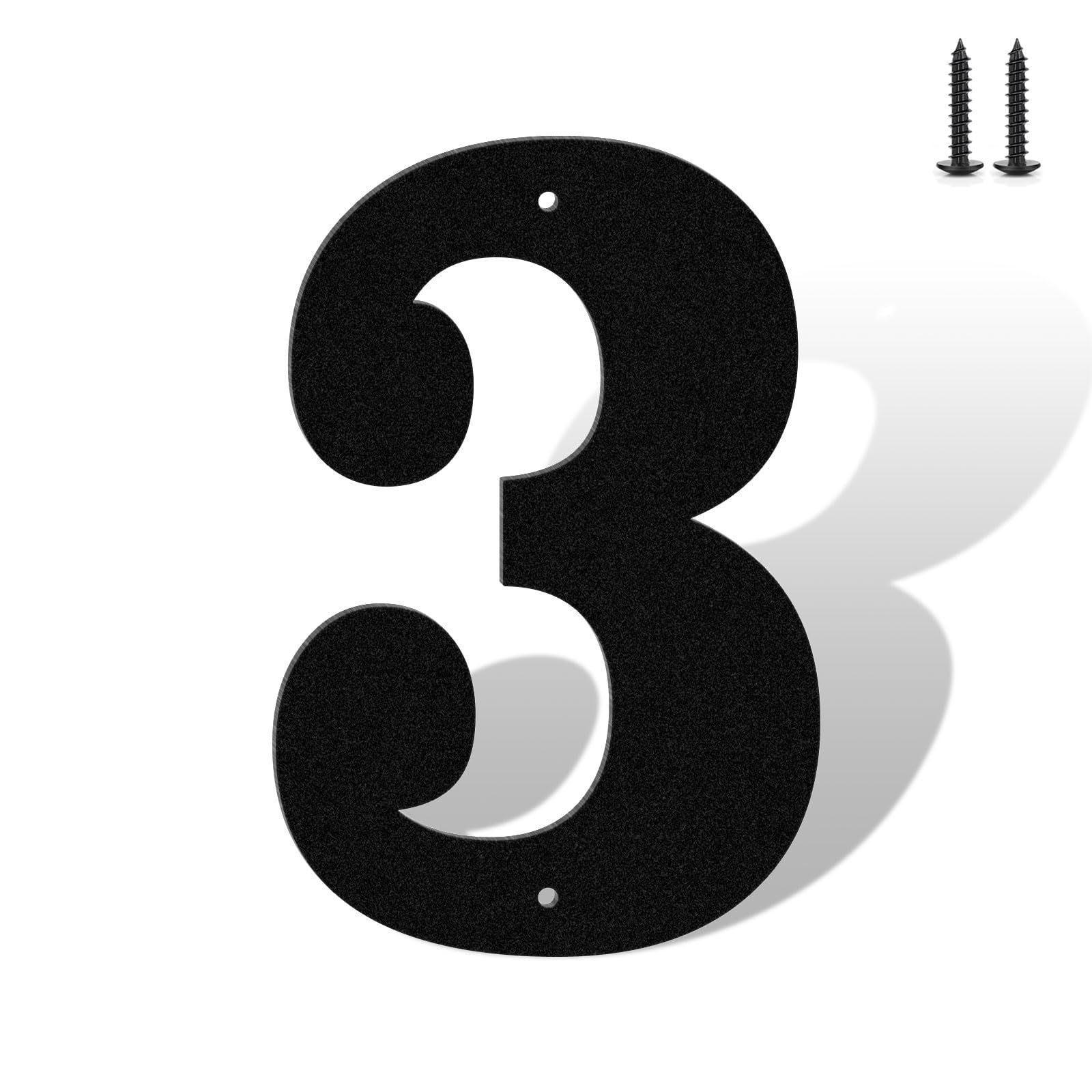 3"4"5"6"7"8" House Numbers for Outside Modern Address Sign - Matte Black Metal L