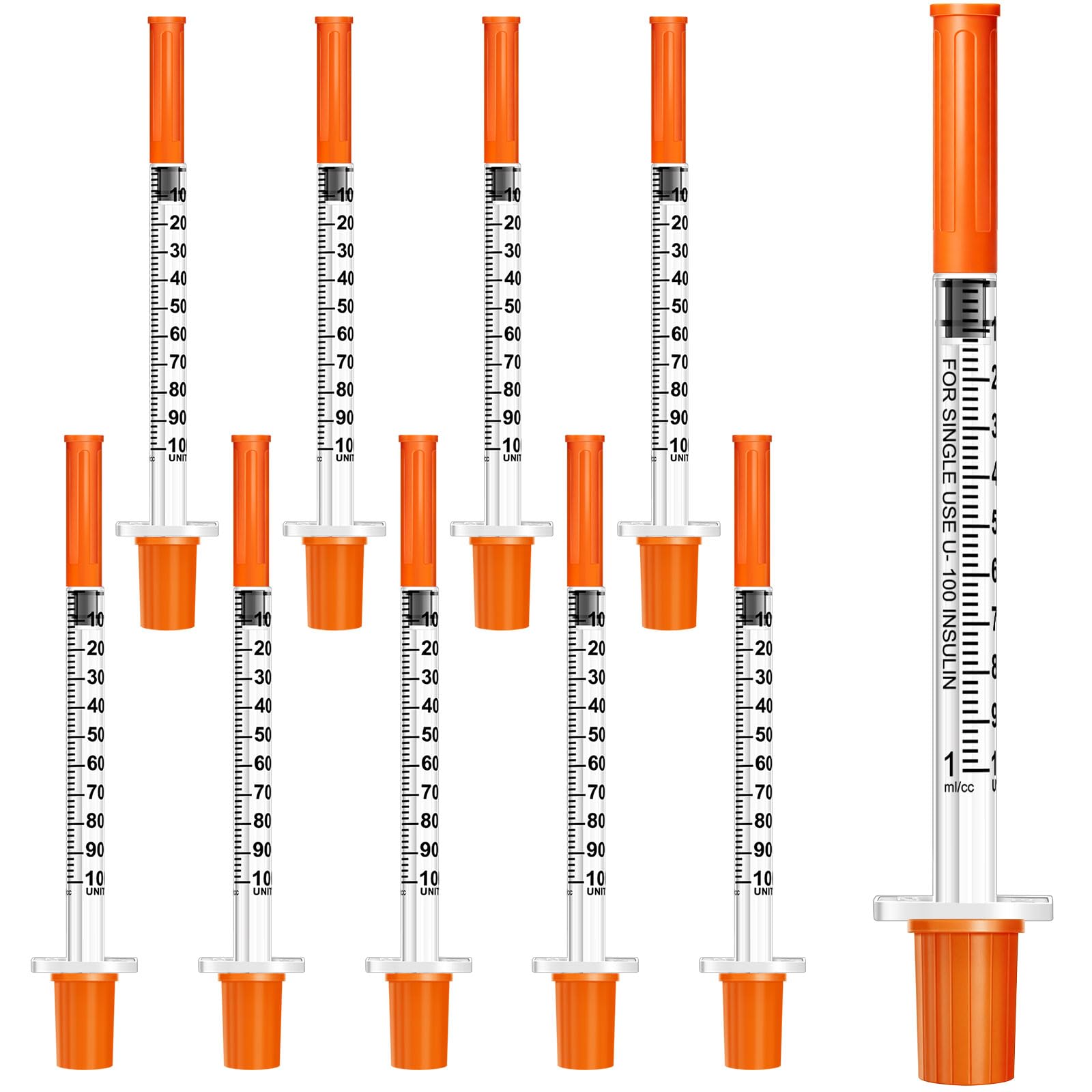 Syringes with Needle for Injections 10 Pack, 1ml 31G 8mm Single Use Injection Fi