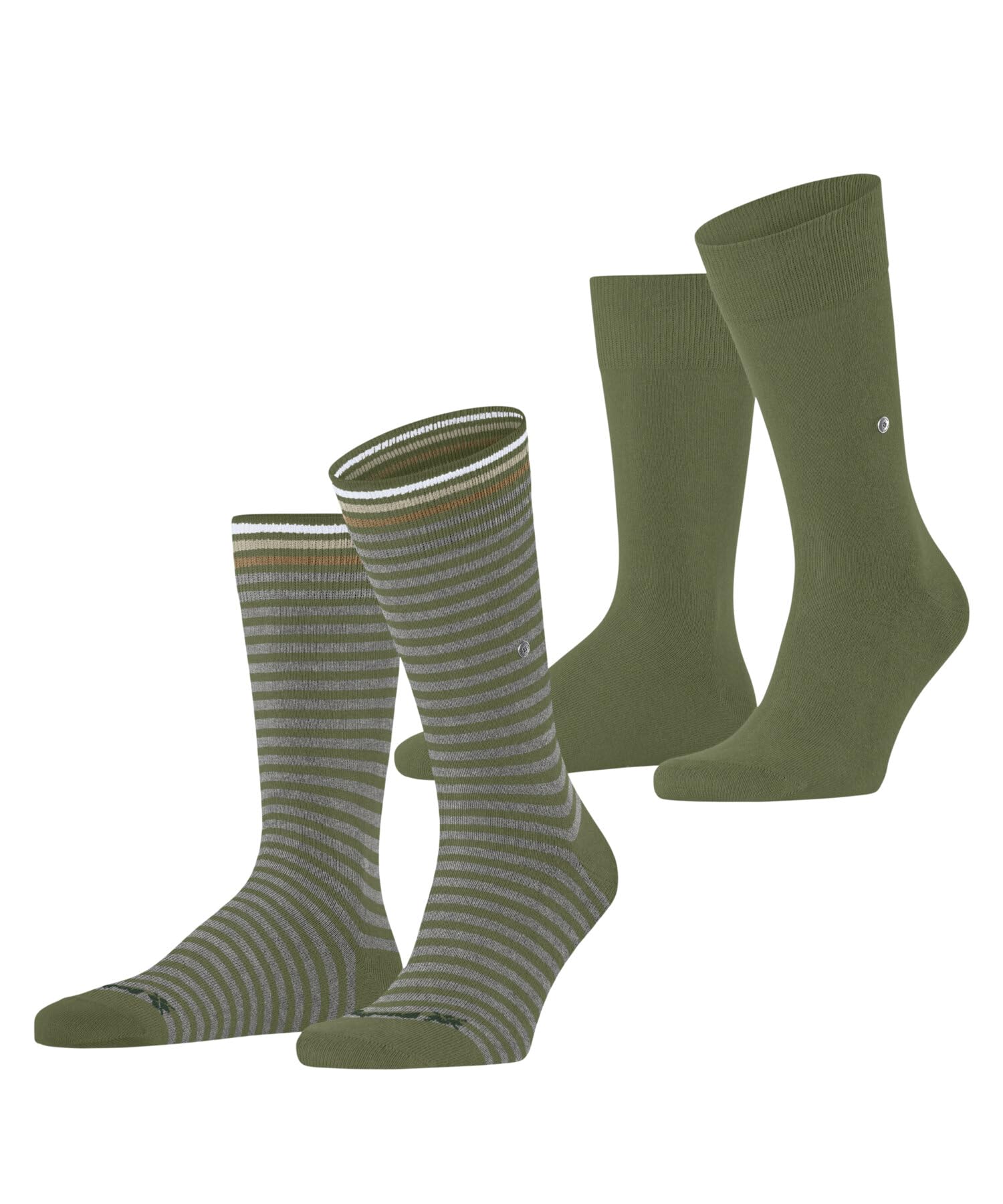 Burlington Men's Everyday Stripe Mixed 2-Pack Socks Breathable Cotton Reinforced