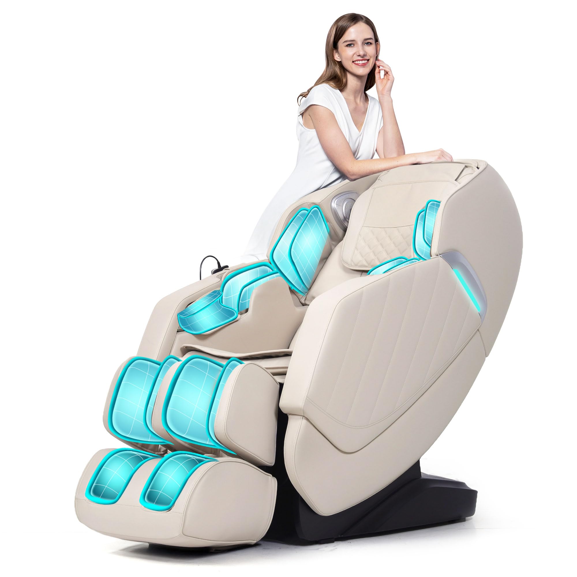 HealthRelife Full-Body Massage Chair, Intelligent Zero-Gravity Massage Chair wit