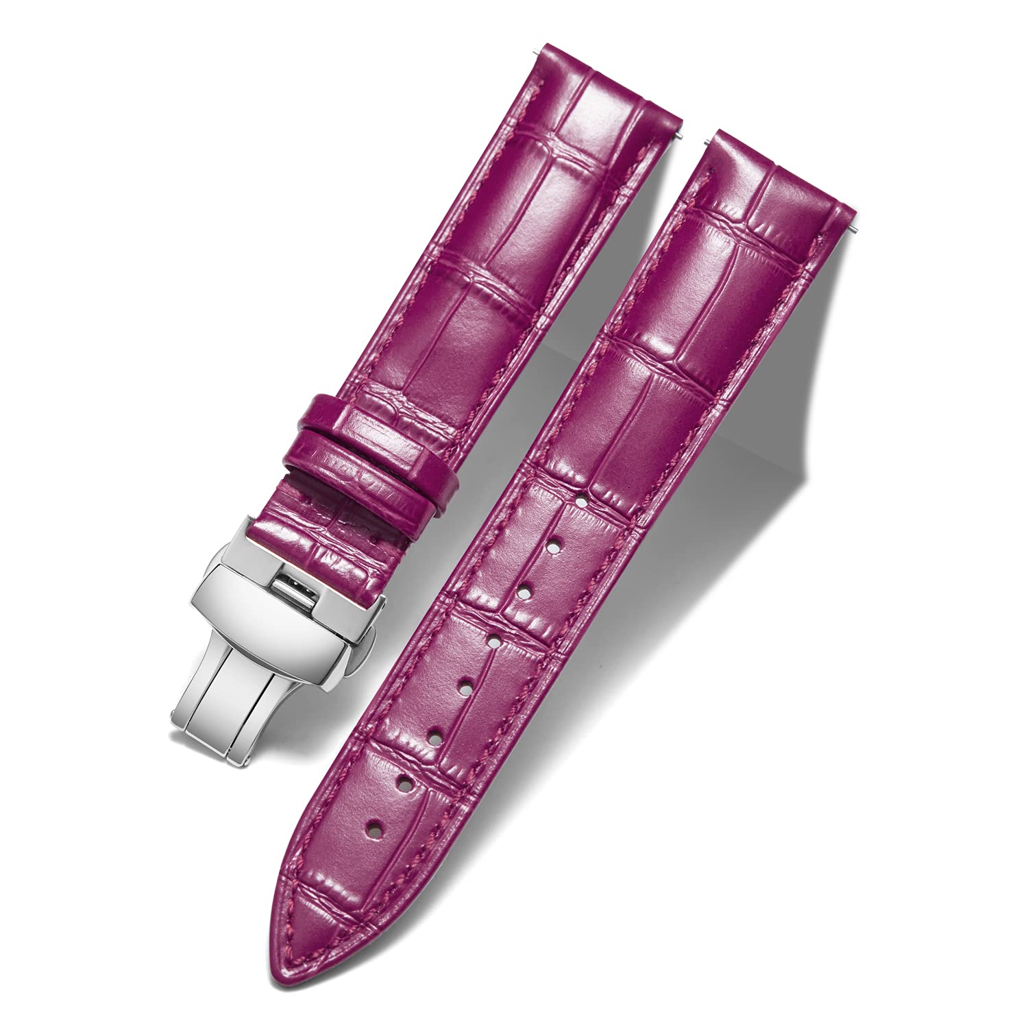 BINLUN Leather Watch Strap Replacement Leather Strap for Men/Women with Butterfl