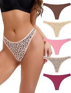 INNERSY Cotton Thongs for Women Sexy Underwear Tanga Ladies Knickers 5 Pack