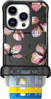 Scooch for iPhone 15 Pro Wallet Case Card Holder, Wingmate, Dried Flowers