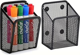 Magnetic Pencil Holder - Strong Magnetic Mesh Marker Holder. Ideal for locker accessories, refrigerators, whiteboards, and school offices