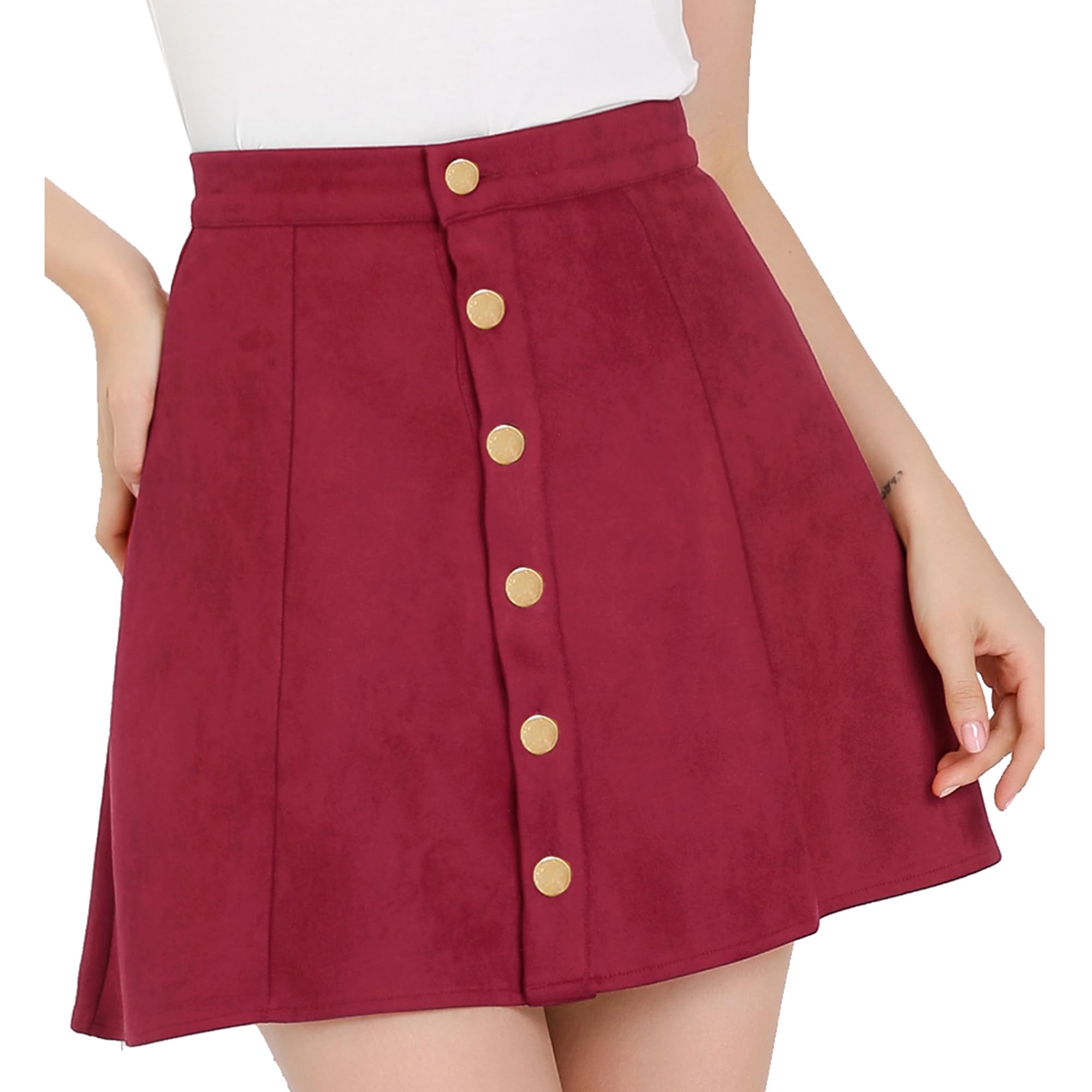 Allegra K Women's Floral Skirt Print Chiffon Line Sugar Paper Mini