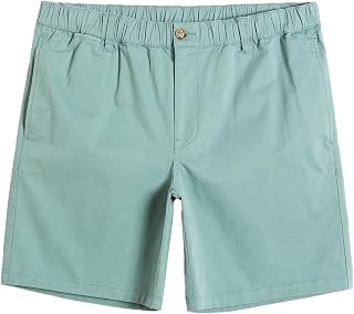maamgic Men's Classic Fit 7" Cotton Casual Khaki Shorts with Multi-Pocket