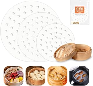 Moe Life Steam Basket Sheet [120 pieces, diameter 7.5~26.5 cm] Steaming Basket Steamer Disposable Round Circular Steaming Basket Sheet Cooking Sheet for Cooking (120, circular (15 cm))