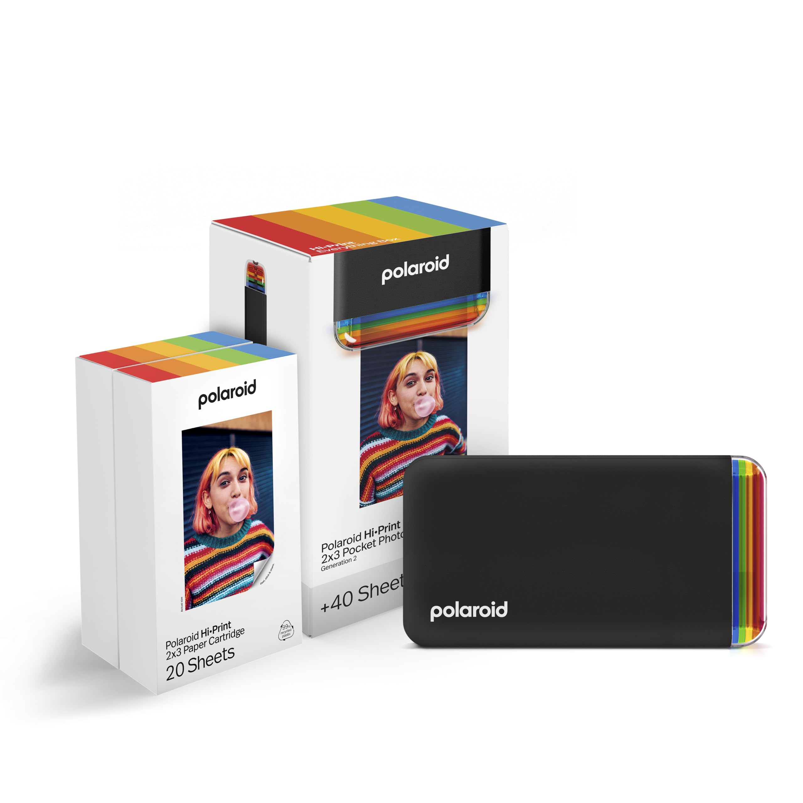 Polaroid Hi-Print + Paper Bundle- 2nd Generation Bluetooth Connected 2x3 Pocket 