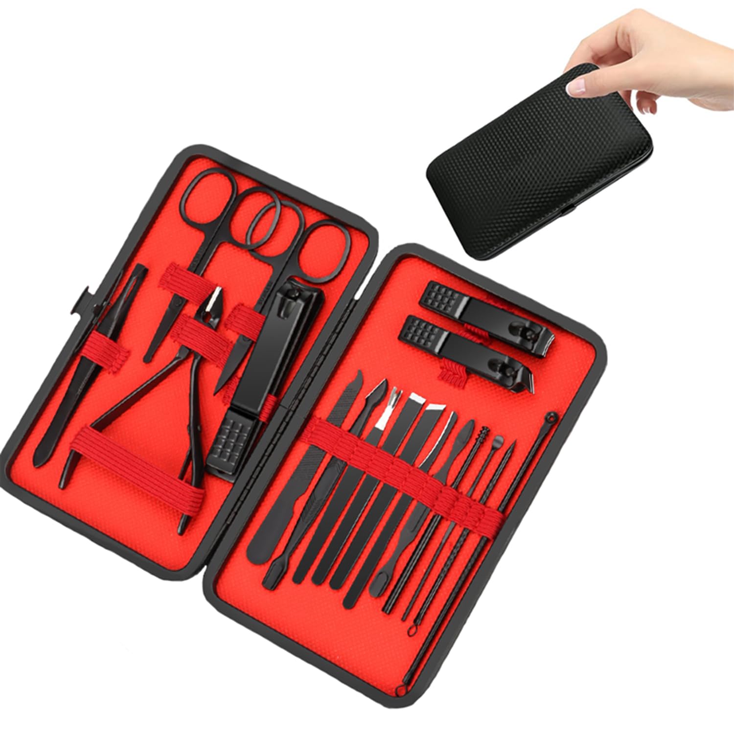 18pcs Nail Clippers Pedicure Kit Men Travel Manicure Set Stainless Steel Nail Cl