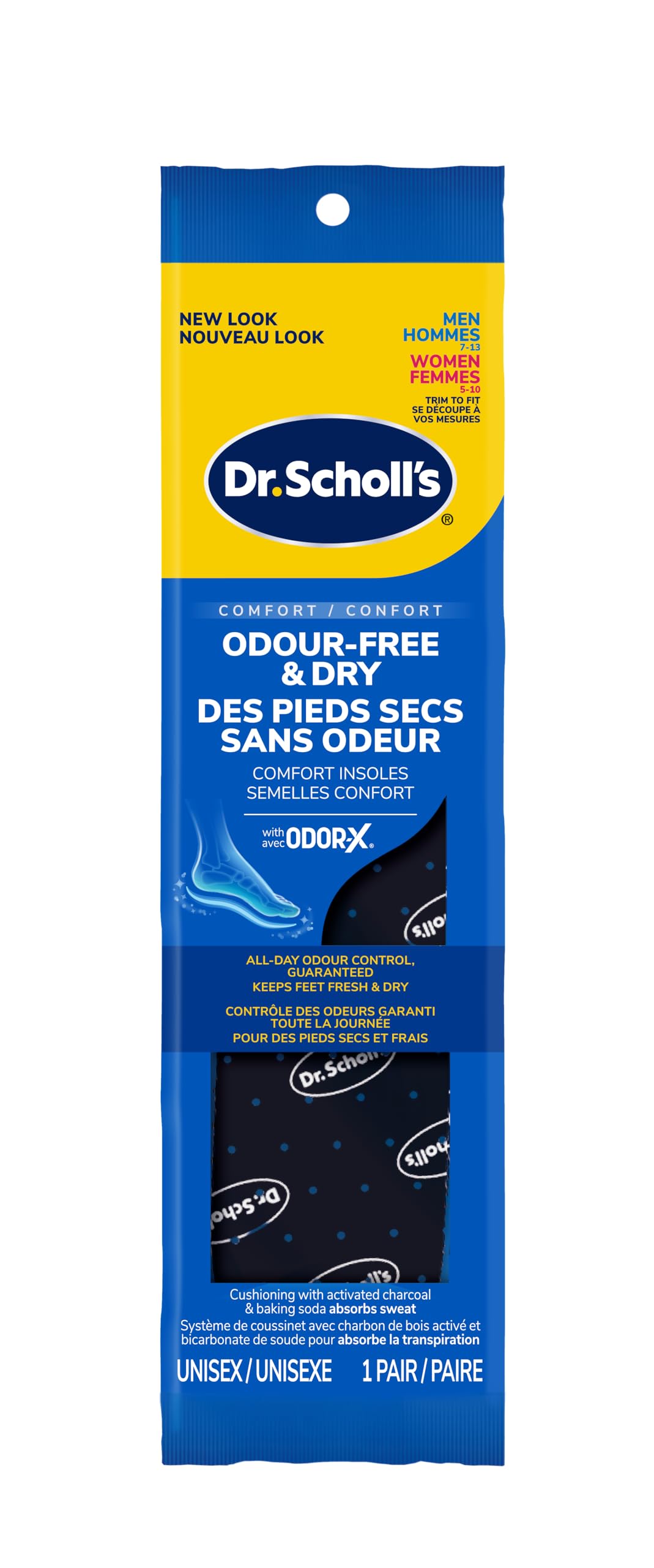 Dr. Scholl's® Stay Odor-Free & Dry Comfort Insoles with Odor-X®, Unisex Inserts,