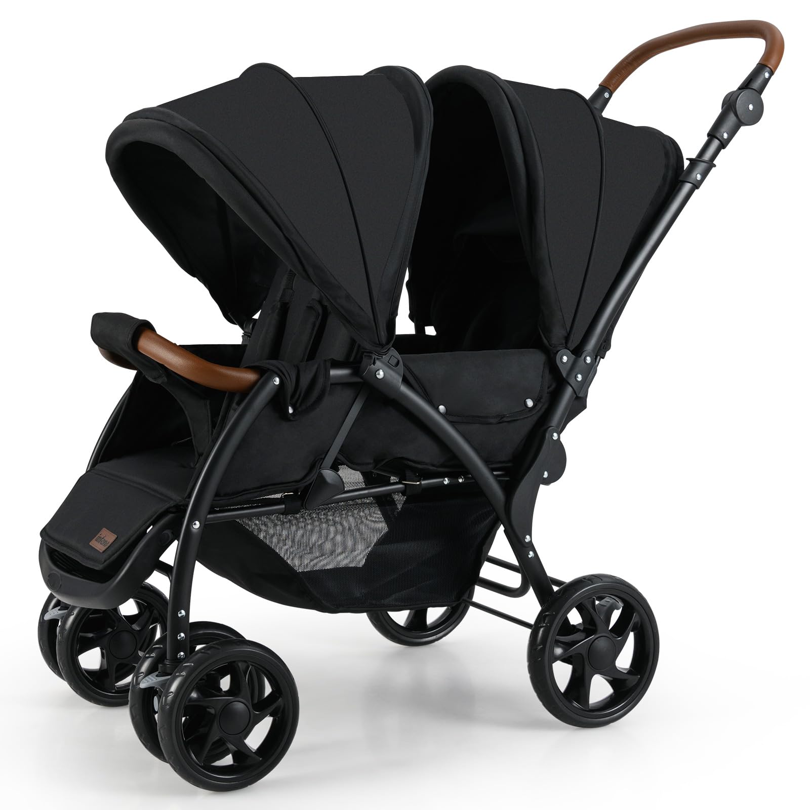 INFANS Double Stroller, Foldable Twin Stroller for Infants and Toddlers | Adjust