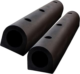 Rubber Wall Protector - Black | High Impact Wall Guard D Type - 36x 6X 6 Inch | 12.25 kg Heavy Duty Rubber Dock Bumper Fender for Garages, Parking Lots, Loading Dock and More - Set of 2