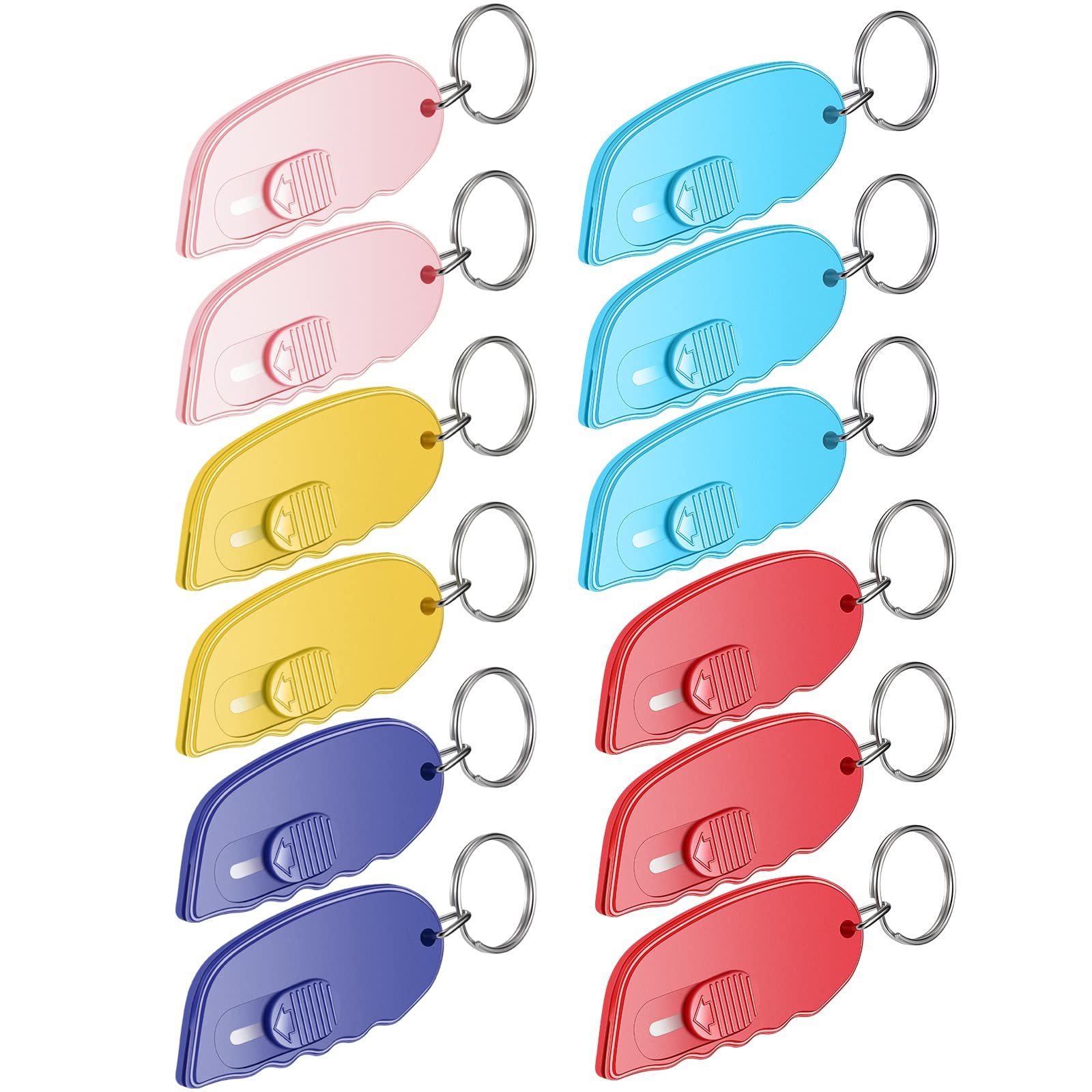 Minatee 12 Pack Mini Keychain Box Cutter Portable Pocket,Classical Color | Retra