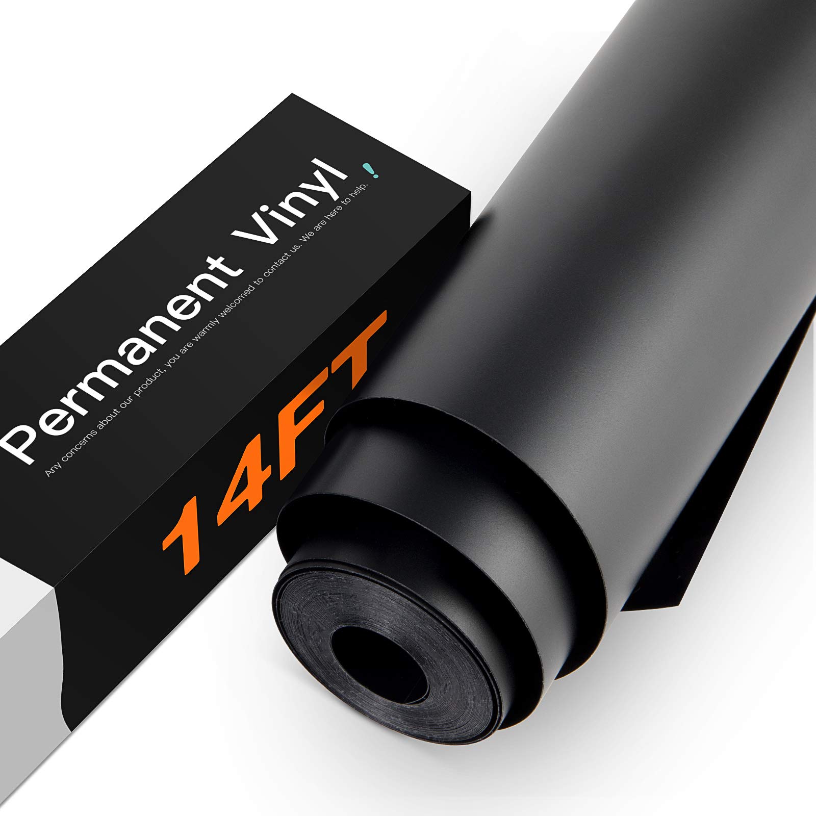 HTVRONT Matte Black Permanent Vinyl Roll, 12" x14FT, for Car Decals & Signs | Wa