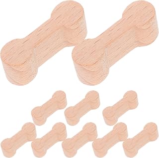 Wooden Train Track Connectors 10pcs Dog Bone Shape for Children | Wooden Train Track Accessories, Khaki Wood Set, Sturdy Linking Pieces for Imaginative Play