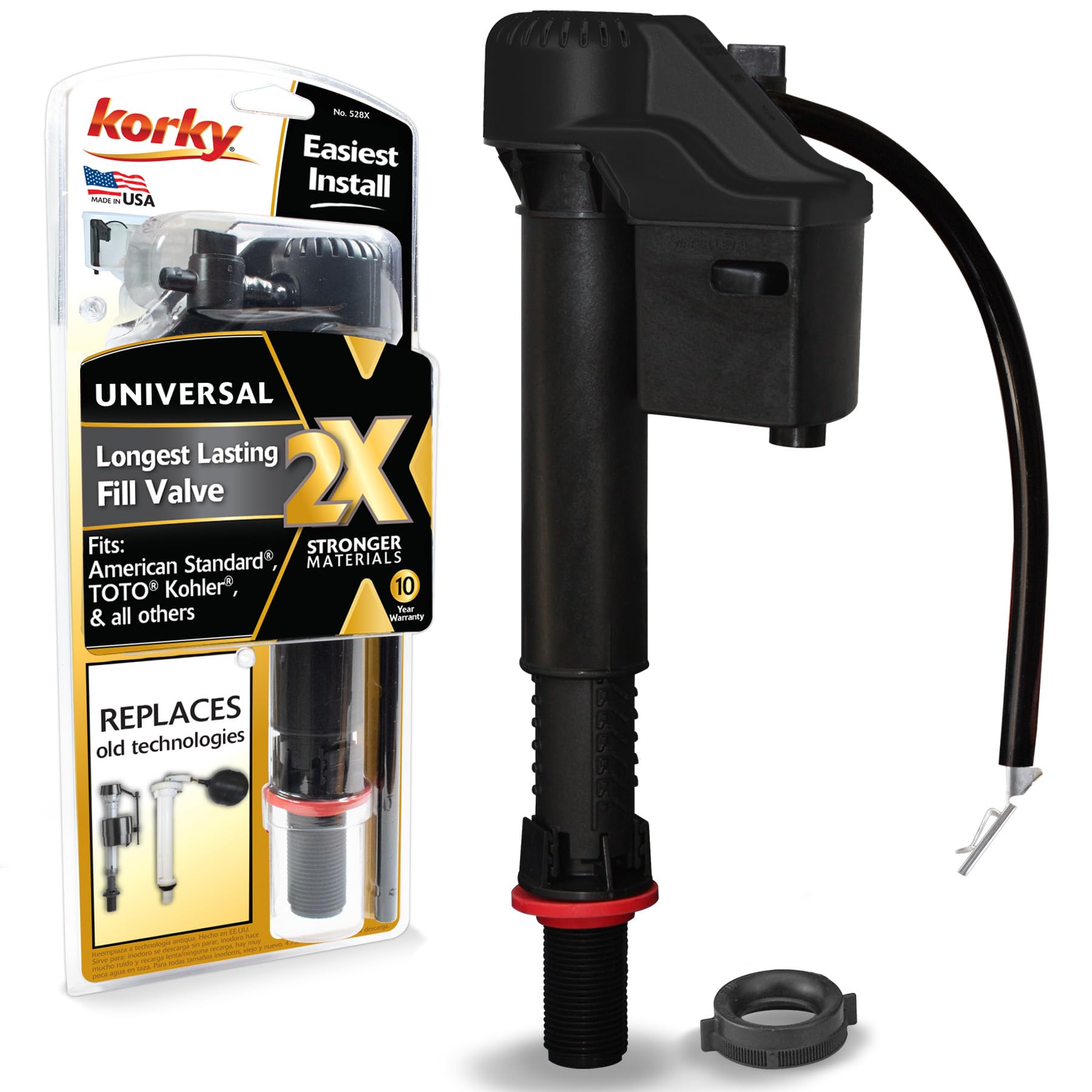 Korky 2X Long-Life Toilet Fill Valve - Universal Fits 99% - 528X | Fill Valve la