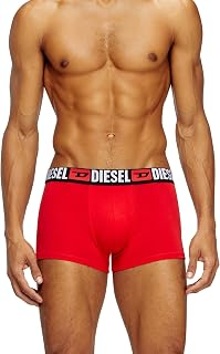 Diesel Men's UMBX-DAMIEN 3-Pack Boxer Briefs- Red/Grey
