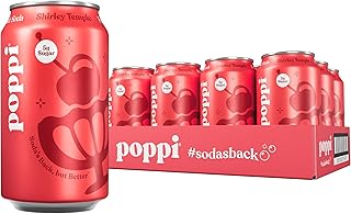 Poppi Prebiotic Soda, Shirley Temple, 12 Oz, 12 Pack | Prebiotic Soda, Sparkling Water & Fruit Juice, 5g Sugar