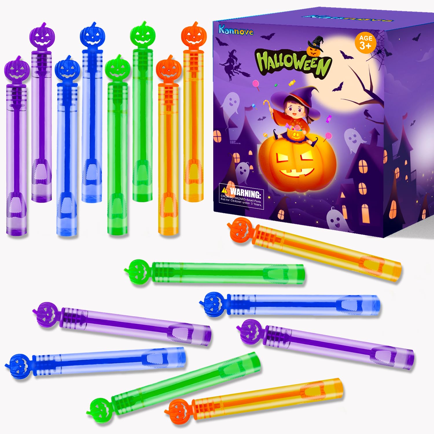 20 PCS Halloween Treats Non Candy,Mini Bubbles Wands Toys for Toddlers | Boo Bas