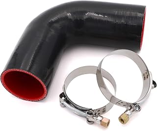 90 Degree Elbow Coupler Silicone Hose 4-Ply 2 1/2-inch for Turbo/Intercooler/Intake Piping,Length 120mm Thickness 5mm with T-Bolt Clamp