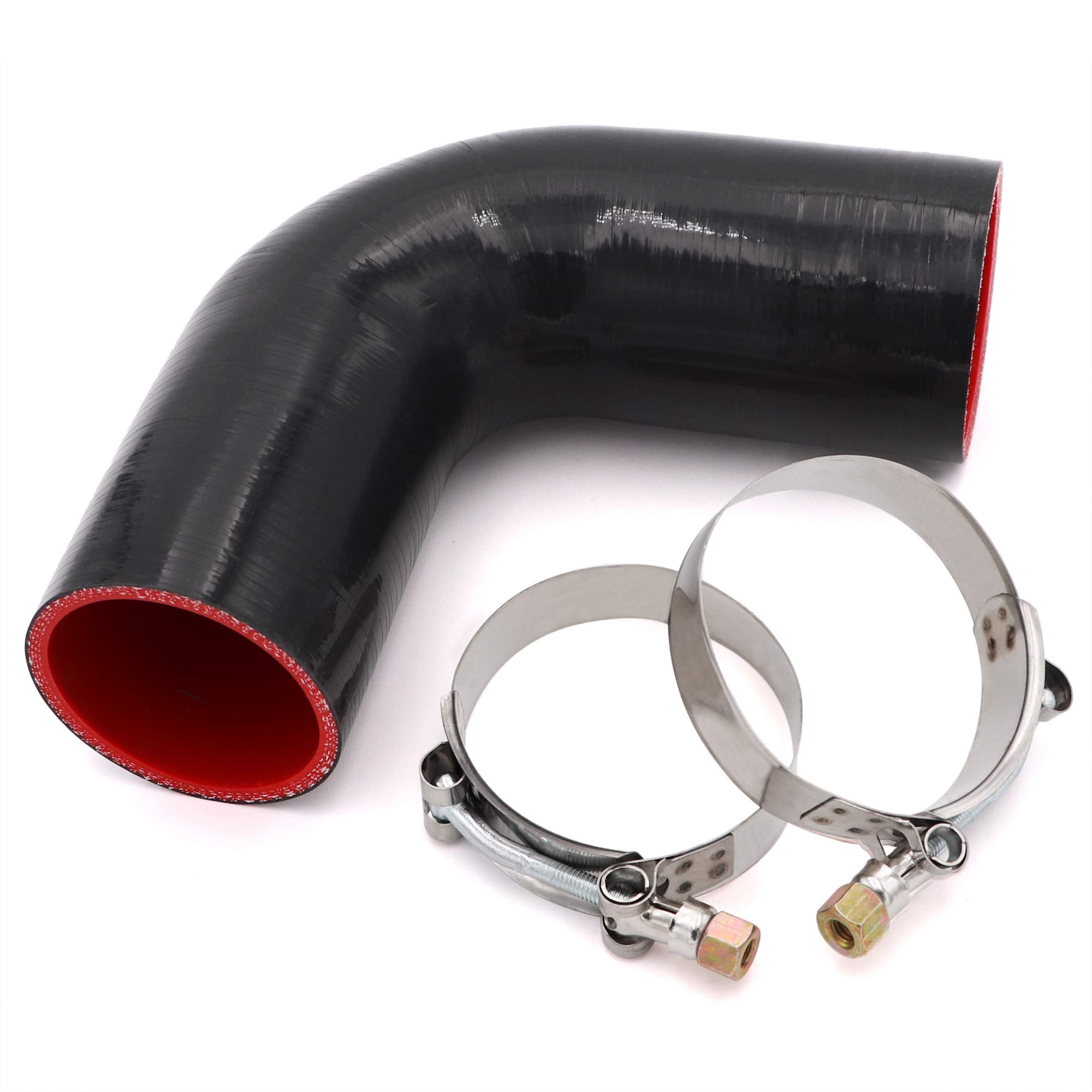 90 Degree Elbow Coupler Silicone Hose 4-Ply 2 1/2-inch for Turbo/Intercooler/Int