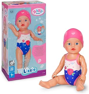 BABY born Swimming Lizzie 30 cm Wind-Up Swim Doll | Waterproof, works without batteries, for water play, from 1 year