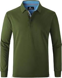 SWISSWELL Long Sleeve Polo Shirts for Men collared Performance Golf Shirts Casual Workwear Office