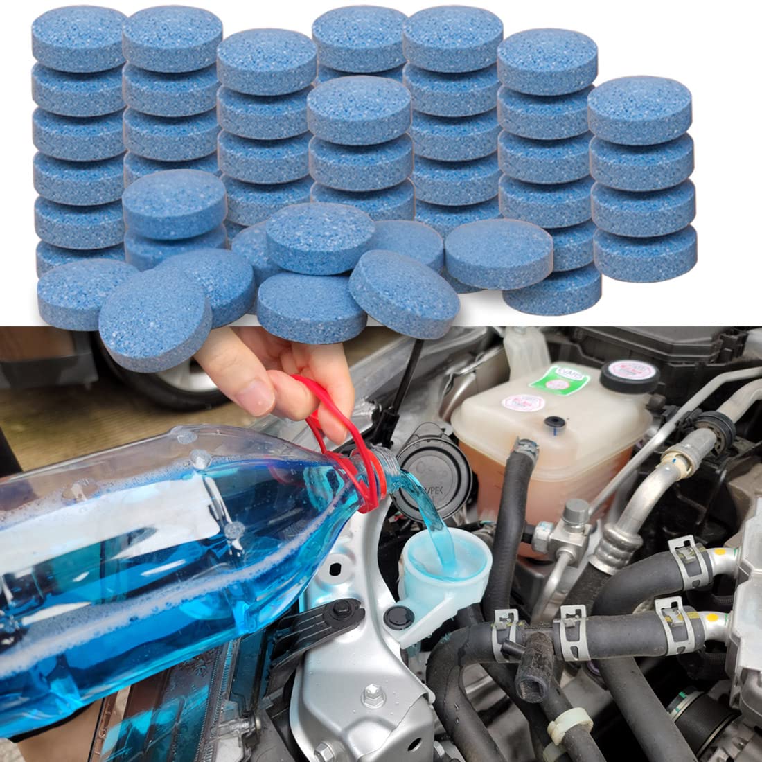 100 Pieces Car windshield washer fluid Concentrated Clean Tablets,New Formula wi