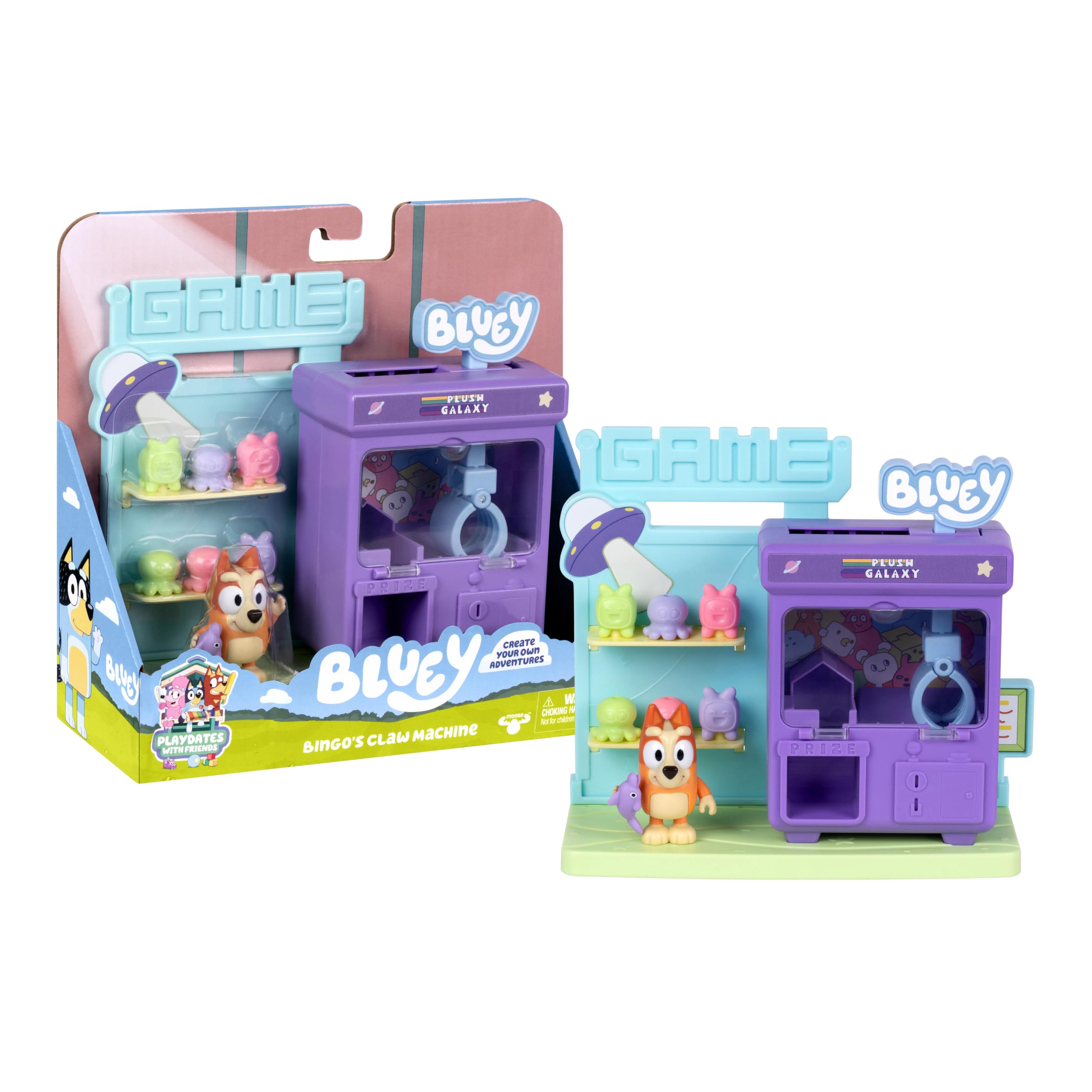 Bluey Bingo's Claw Machine Playset, Working Claw, 6 Prizes | Includes articulate