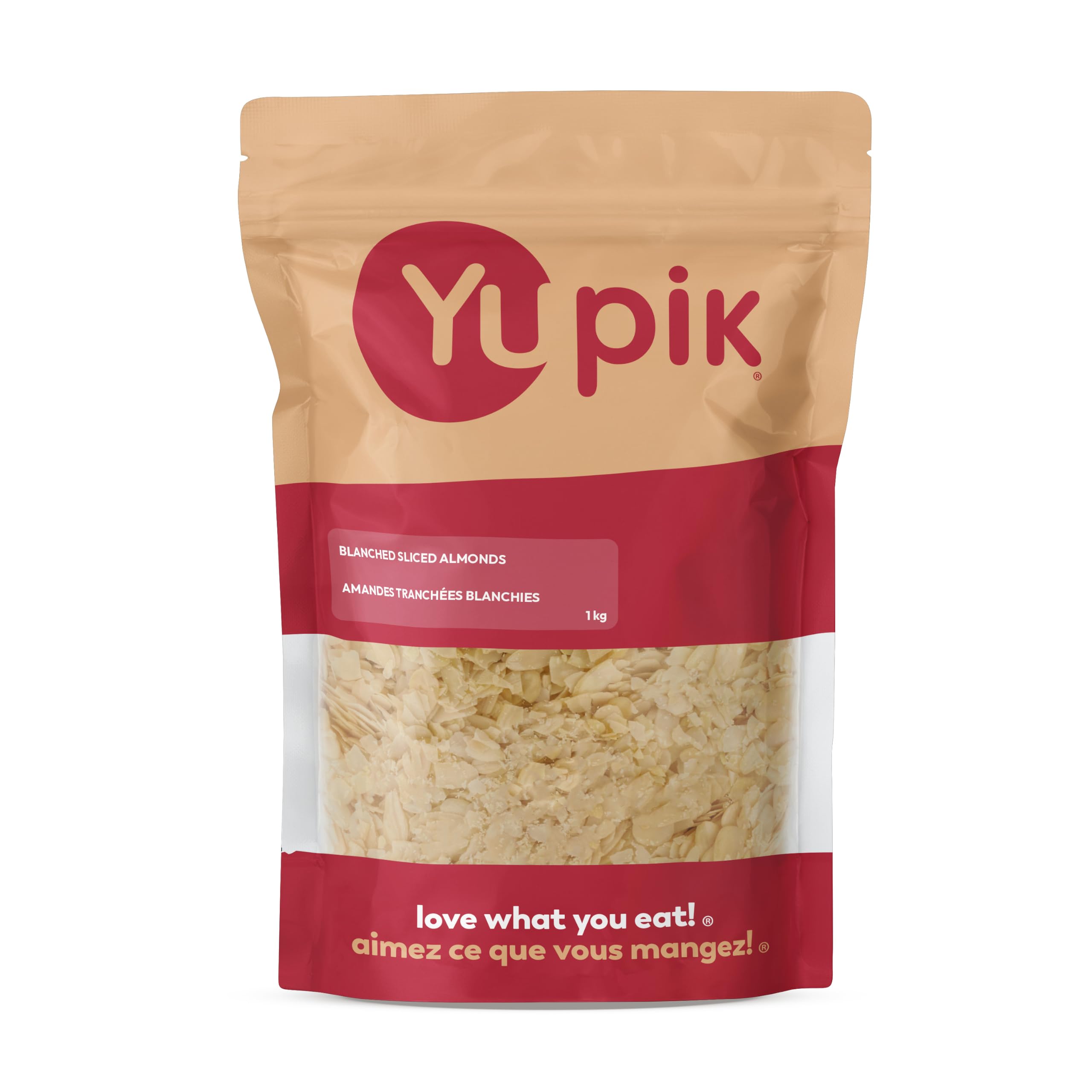 Yupik Blanched Sliced Almonds, Extra Thin, 1Kg, California Almonds, Gluten-Free,