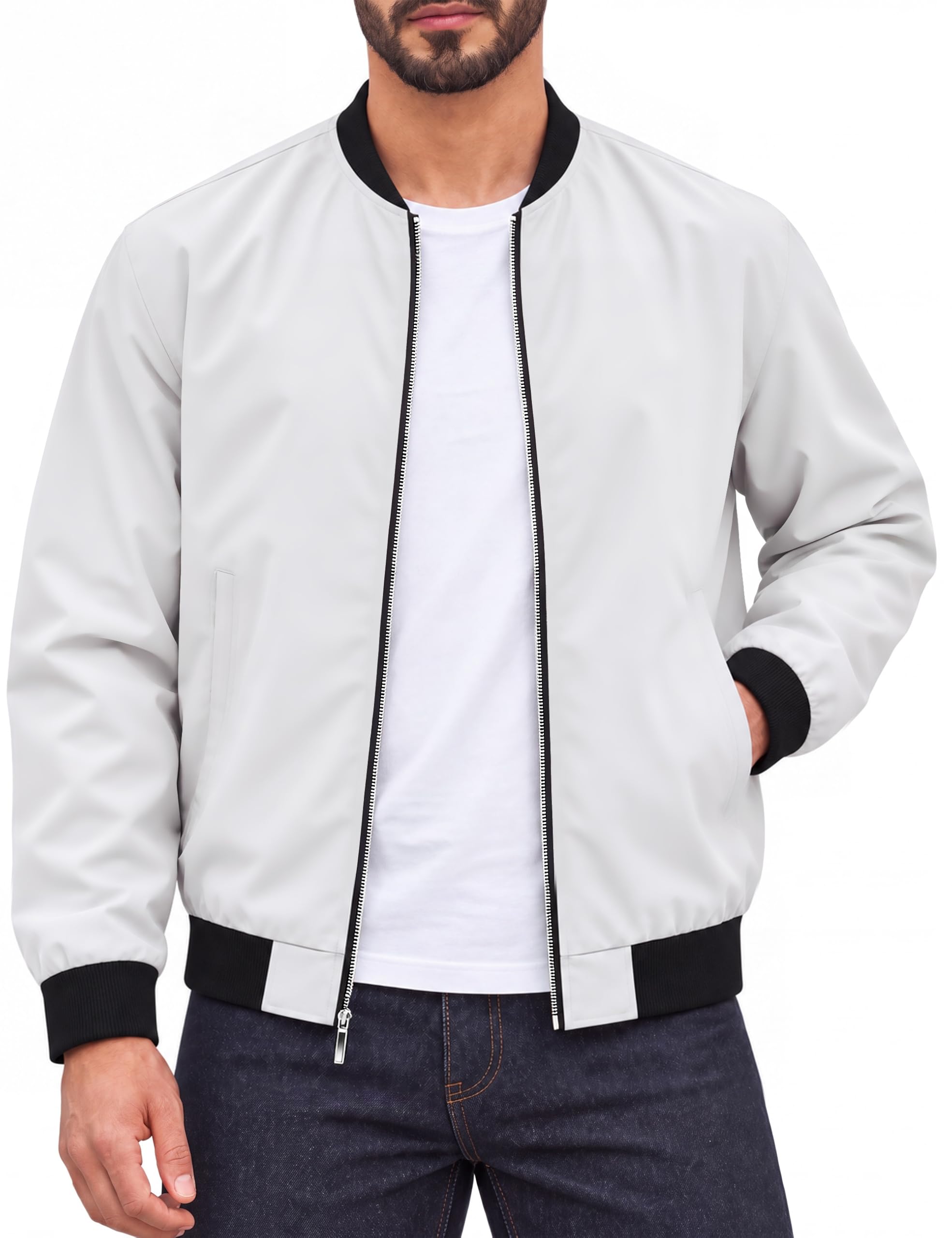 TACVASEN Men's Bomber Jacket Fall Lightweight Windbreaker Jackets for Men Spring