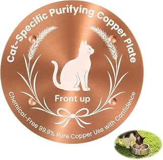 Copper Disc for Cat Water Bowl, Copper Pet Disk for Automatic Purify | 99.9% Pure Copper disk, 4 Point Support, 4'' Copper Water Disk for Cat Water Fountain, Cat Water Bowl