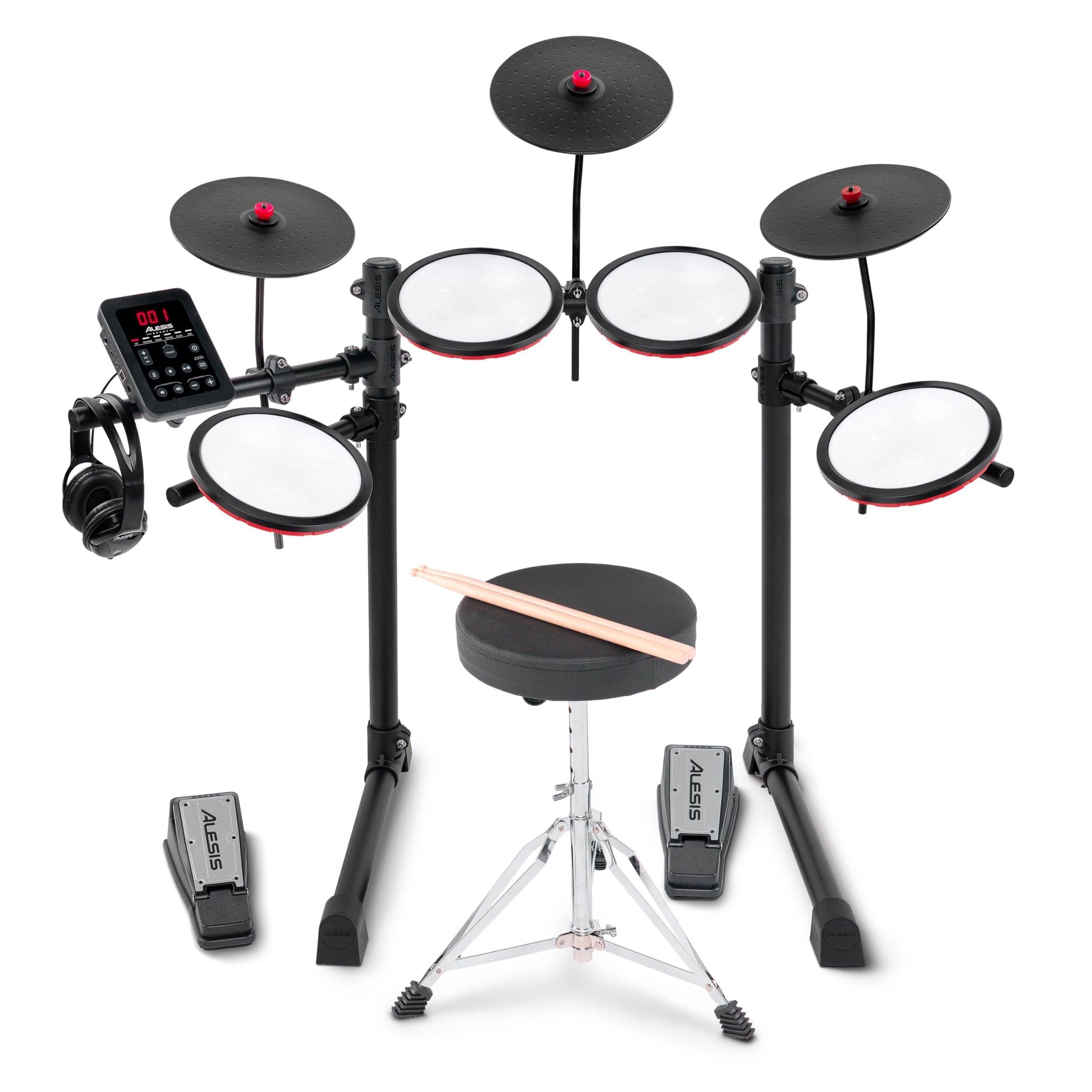 Alesis Turbo Max Electric Drum Kit | Compact, Foldable, Quiet Mesh Pads, 8" Toms