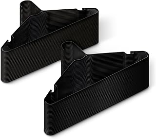 Amazon Basics Space Saving Plastic Clothes Hangers, Sturdy Closet Organizer for Shirts and Jackets, Adult Size, Black, 50-Pack