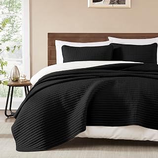 King Size Quilt-Lightweight Black Bedspreads King Quilt Bedding Set