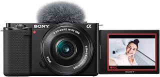 Sony ZV-E10 APS-C Mirrorless Camera with 16-50mm Lens Black | 24.2MP Aps-C, UHD 4k30p, 3.0 Side Flip-Out Touchscreen, 16-50mm Oss Ii Kit Lens, 425-Point Af
