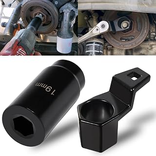 For Honda Crank Pulley Tool 19mm Harmonic Balancer Socket &amp; 50mm Crankshaft Crank Pulley Wrench Holder Removal Holding Spanner Kit For Acura and Honda Engines, Deep Counter-Weighted Socket Tools