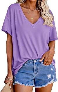Tankaneo Women's Oversized Short Sleeve Tunic Tops