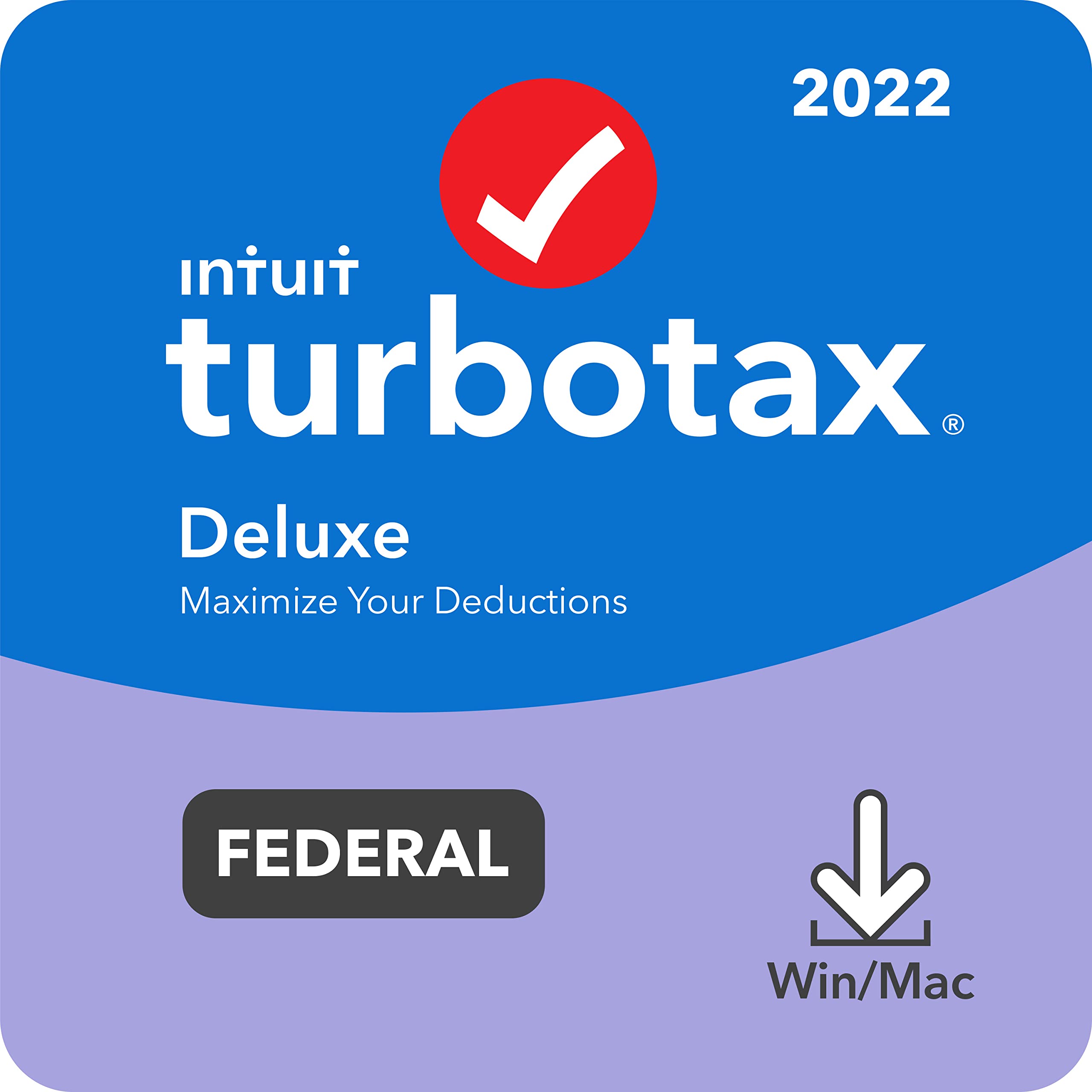 [Old Version] TurboTax Deluxe 2022 Tax Software, Federal Only Tax Return, [Amazo