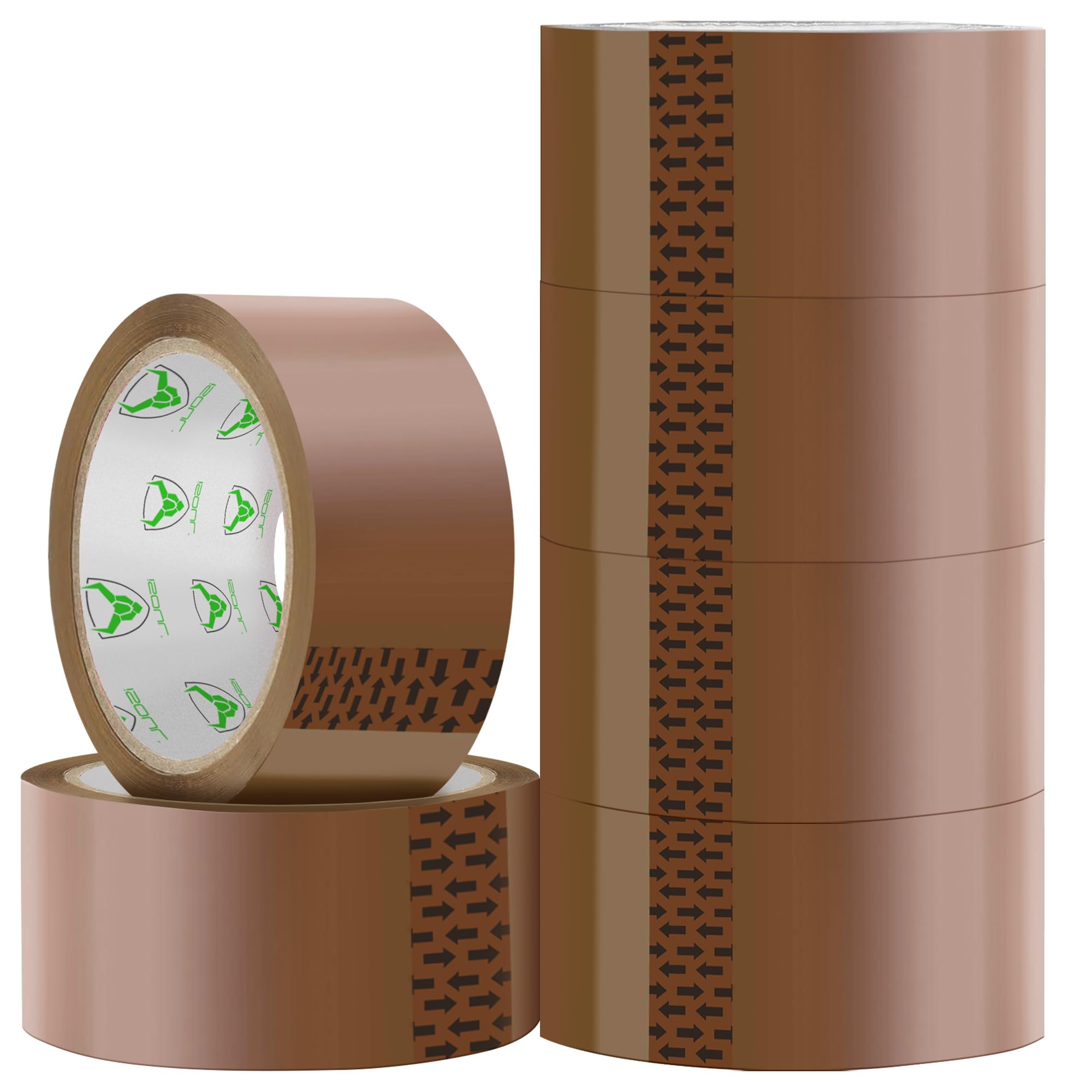 iSOUL Parcel Tape, 6 Rolls Packing Tape - Low Noise, Strong Heavy Duty Brown Tap