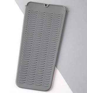 Heat Resistant Silicone Mat and Hair Tool Holder, Curling Iron and Flat Iron Pad, Portable Travel Case and Countertop Protector for Styling Tools