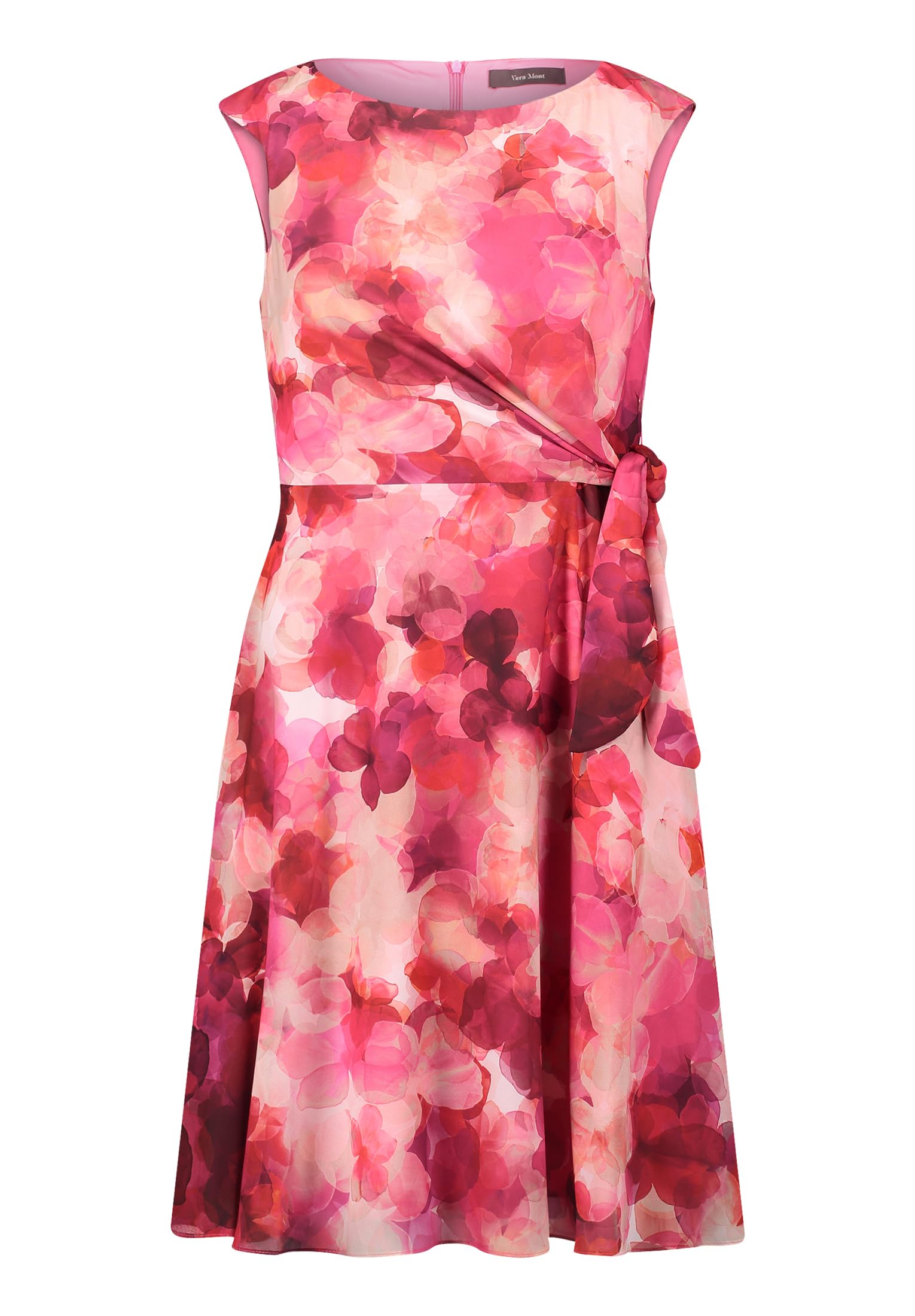 Vera Mont Women's Cocktail Dress with Tie Belt, Pink/Red, 14