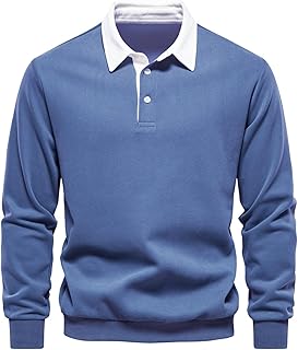 MakingDa Mens Sweatshirts Polo Collar Long Sleeve Pullover