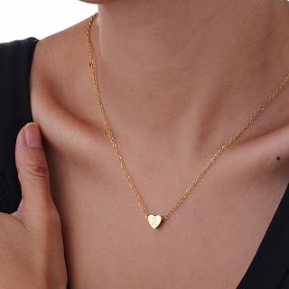 A-Z Initial Pendant Necklace, Personalized Stainless Steel Jewelry for Women, Simple Adjustable Chain