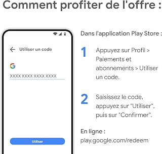 Google Play e-card: a unique card for new finds and timeless classics. Go Play. (sent by email or message - valid in France only)